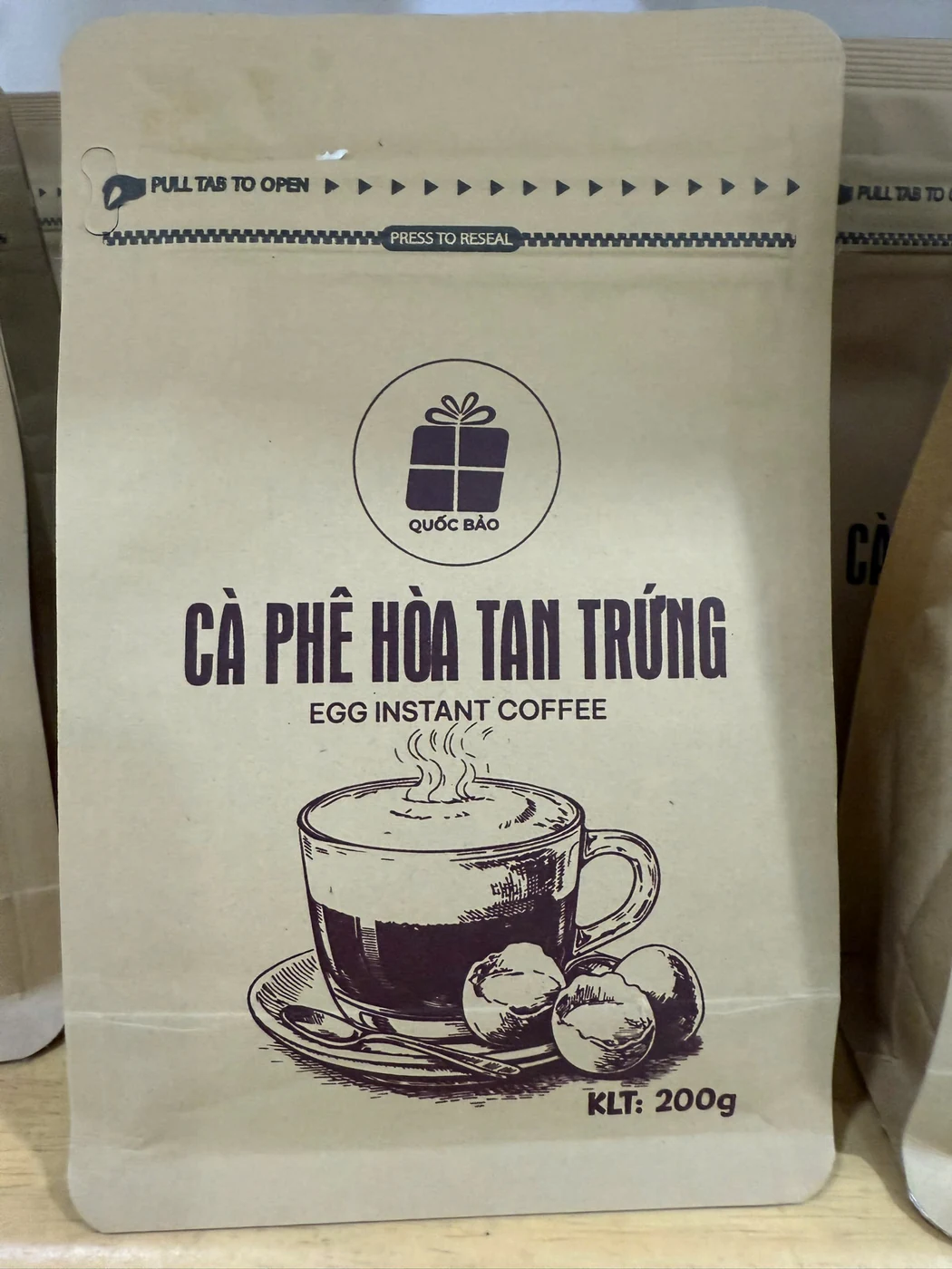 Cà phê hòa tan trứng túi 200g Quốc Bảo